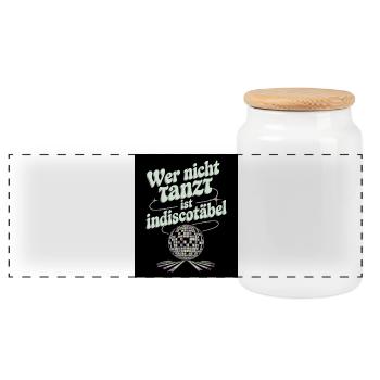 Si tu ne danses pas, tu es une table drôle de disco - Boîte à biscuits avec couvercle en bois - blanc - Devant