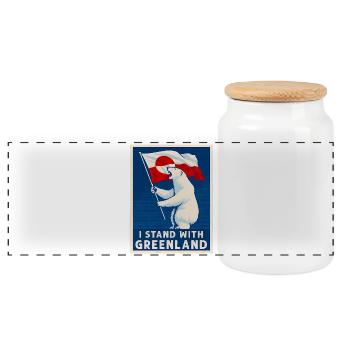 I Stand with Greenland Flag Bear Greenlanders  - Panorama Keksdose mit Holzdeckel - Weiß - Vorne
