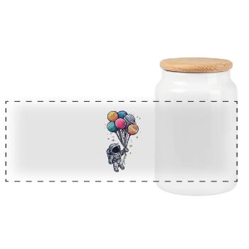Space Shirts for Women - Panoramic Cookie Jar with Wooden Lid - white - Front