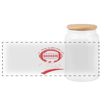 Football Vibes Saison Fan - Boîte à biscuits avec couvercle en bois - blanc - Devant