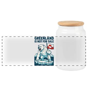 Le Groenland n’est pas à vendre - Boîte à biscuits avec couvercle en bois - blanc - Devant