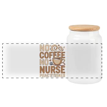 Nurse Practitioner No Coffee Nursing Coffee Lover - Panorama Keksdose mit Holzdeckel - Weiß - Vorne