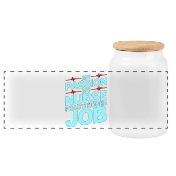 Nurse Practitioner My Passion My Advanced Nursing - Panorama Keksdose mit Holzdeckel - Weiß - Vorne