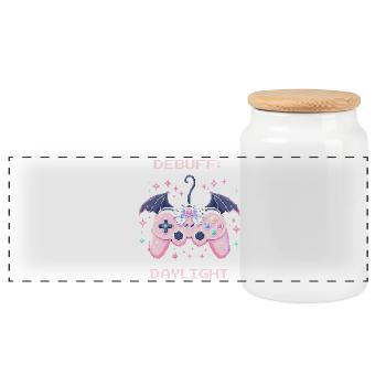 Debuff Tageslicht | Soft Goth Humor - Panorama Keksdose mit Holzdeckel - Weiß - Vorne