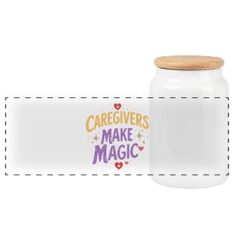 Pflegerin Pfleger Altenpflege Caregivers Magic - Panoramic Cookie Jar with Wooden Lid - white - Front