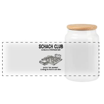 Conception de stratégie pour un club d’échecs – Barre-d’échecs vintage - Boîte à biscuits avec couvercle en bois - blanc - Devant