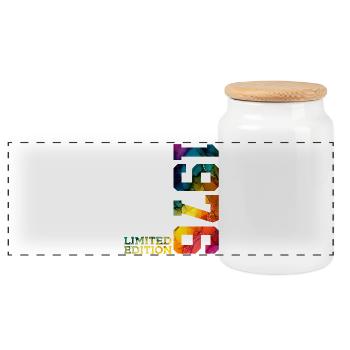 ÉDITION LIMITÉE 1976 50 ANS 50E ANNIVERSAIRE - Boîte à biscuits avec couvercle en bois - blanc - Devant