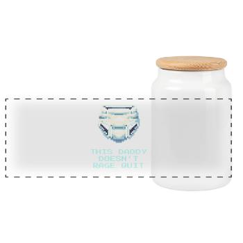 This daddy doesn't rage | Dad - Panoramic Cookie Jar with Wooden Lid - white - Front