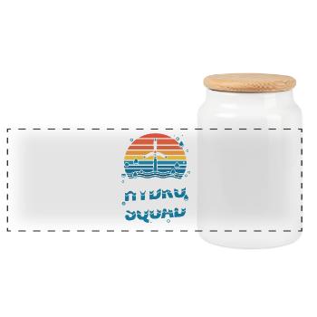Hydro Squad Hydropower Team Renewable Energy - Panoramic Cookie Jar with Wooden Lid - white - Front