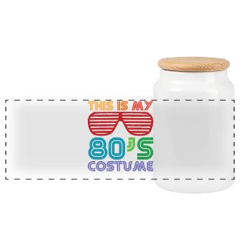 This is my 80's Costume Déguisement des Années 80 - Boîte à biscuits avec couvercle en bois - blanc - Devant