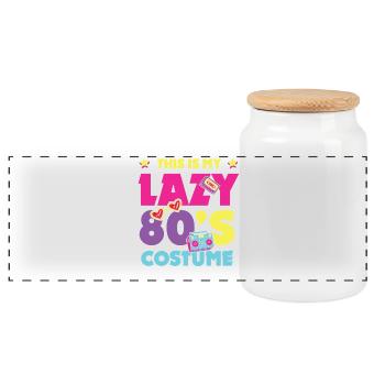 This is my Lazy 80's Costume Déguisement Années 80 - Boîte à biscuits avec couvercle en bois - blanc - Devant
