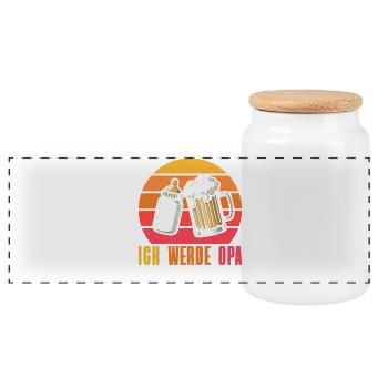 Ich Werde Opa Baby Großvater Pops Großeltern - Panorama Keksdose mit Holzdeckel - Weiß - Vorne