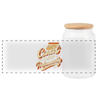 I Cancel Plans Professionally - Panoramic Cookie Jar with Wooden Lid - white - Front