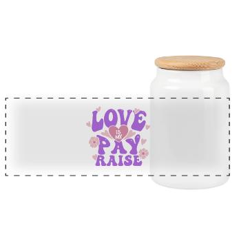Caregiver Caregiver Geriatric Care Love Is My Pay Raise - Panoramic Cookie Jar with Wooden Lid - white - Front