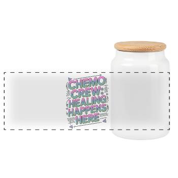 Oncology Nurse Chemo Crew Healing Oncology Nursing - Panorama Keksdose mit Holzdeckel - Weiß - Vorne