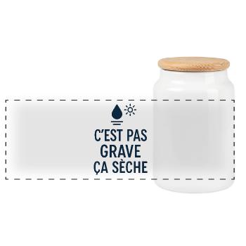 Marseille Humour C'est Pas Grave ça Sèche Sud - Boîte à biscuits avec couvercle en bois - blanc - Devant