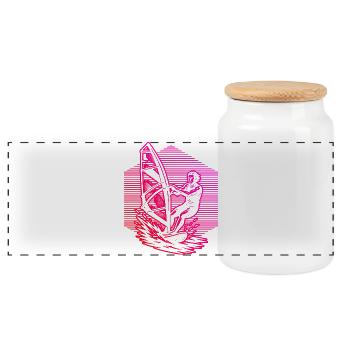 La planche à voile en résumé - Boîte à biscuits avec couvercle en bois - blanc - Devant