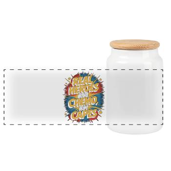 Oncology Nurse Real Heroes Give Chemo Oncologist - Panorama Keksdose mit Holzdeckel - Weiß - Vorne