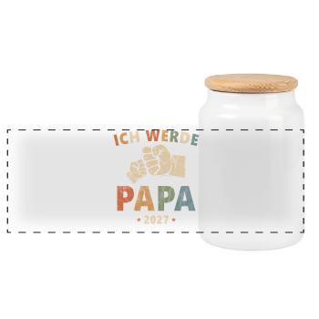 Je serai papa en 2027 - Boîte à biscuits avec couvercle en bois - blanc - Devant
