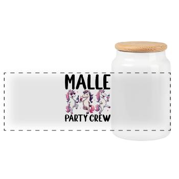 Malle Party Crew Party Holiday Malle - Panoramic Cookie Jar with Wooden Lid - white - Front