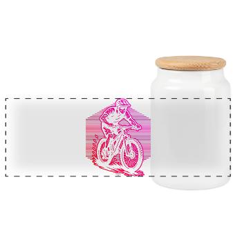 Mountain Bike Love to Wear - Panoramic Cookie Jar with Wooden Lid - white - Front
