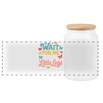 Cute Saying Humor Meme Funny Gift Idea - Panoramic Cookie Jar with Wooden Lid - white - Front