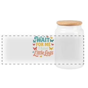 Cute Saying Humor Meme Funny Gift Idea - Panoramic Cookie Jar with Wooden Lid - white - Front