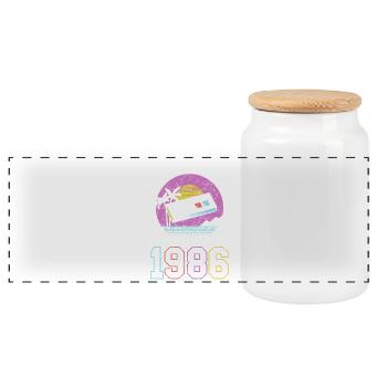 Retro Gaming Strand 1986 - Panorama Keksdose mit Holzdeckel - Weiß - Vorne