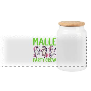 Malle Party Crew - Panorama Keksdose mit Holzdeckel - Weiß - Vorne