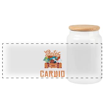 Courir jusqu’aux portes est mon gymnase cardio et mon voyage - Boîte à biscuits avec couvercle en bois - blanc - Devant