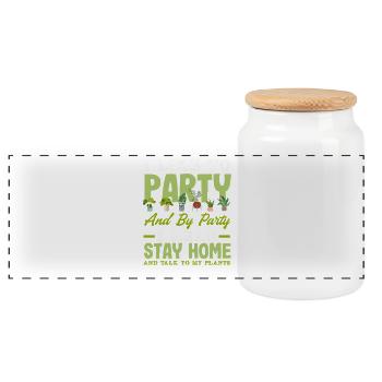 Plant lovers how to celebrate gardener garden - Panoramic Cookie Jar with Wooden Lid - white - Front