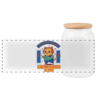 Je n’ai pas besoin de thérapie, j’ai juste besoin d’écouter de la K-pop - Boîte à biscuits avec couvercle en bois - blanc - Devant