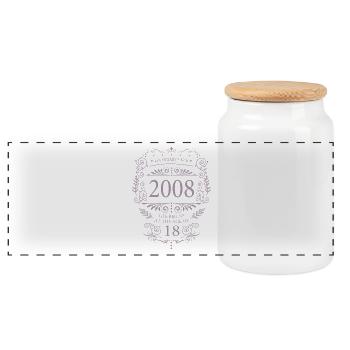 Légendaire depuis 2008 18 anniversaires Vintage Design - Boîte à biscuits avec couvercle en bois - blanc - Devant