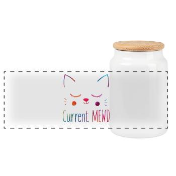 Humeur actuelle Amoureuse des chats mignons - Boîte à biscuits avec couvercle en bois - blanc - Devant