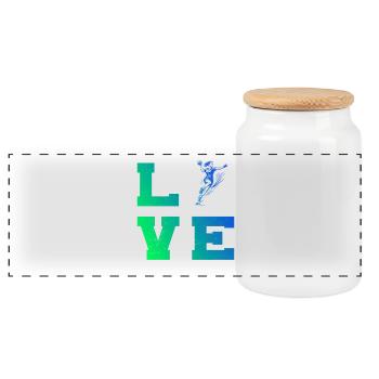 Motif de handball qui fonctionne immédiatement pour les femmes - Boîte à biscuits avec couvercle en bois - blanc - Devant