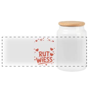 Carnival Mouse Rut Wiess Cologne Cologne Cologne Carnival Mouse - Panoramic Cookie Jar with Wooden Lid - white - Front