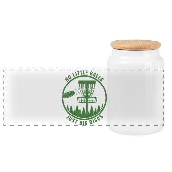 Pas de petites balles, juste de gros disques, drôle de disc golf - Boîte à biscuits avec couvercle en bois - blanc - Devant