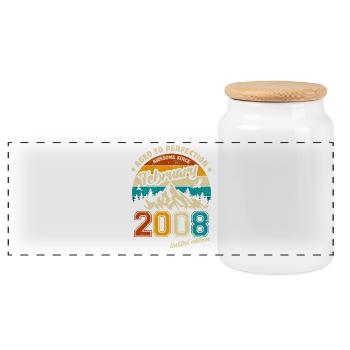 Édition limitée cadeau d’anniversaire de février 2008 - Boîte à biscuits avec couvercle en bois - blanc - Devant