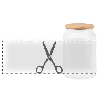 Costume ciseaux, pierre, papier Chemise de groupe - Boîte à biscuits avec couvercle en bois - blanc - Devant