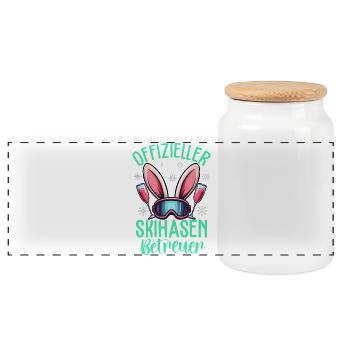Superviseur officiel du lapin de ski - Boîte à biscuits avec couvercle en bois - blanc - Devant