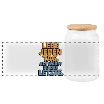 Vis chaque jour comme si tu étais le dernier - Boîte à biscuits avec couvercle en bois - blanc - Devant
