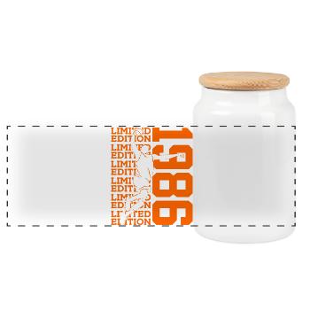 40E ANNIVERSAIRE DU BASKETBALL EN ÉDITION LIMITÉE 1986 - Boîte à biscuits avec couvercle en bois - blanc - Devant