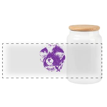 Chihuahua Smoking Funny Dog Humor Meme - Panoramic Cookie Jar with Wooden Lid - white - Front