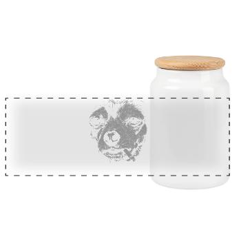 Chihuahua Smoking Funny Dog Meme Humor Chi - Panoramic Cookie Jar with Wooden Lid - white - Front