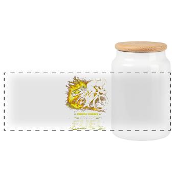 Energy Drinks Are My Fuel - Panoramic Cookie Jar with Wooden Lid - white - Front
