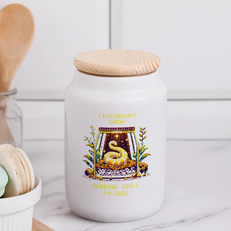 Legendärer Fund: Banana Königspython | Python Panorama Keksdose mit Holzdeckel