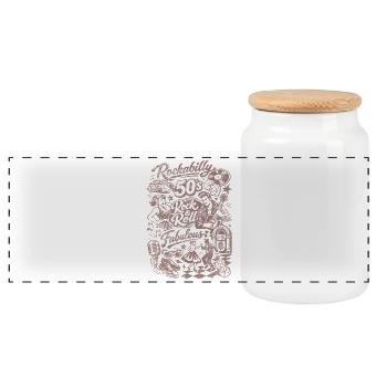 Rockabilly Vintage 50s Rock & Roll | Fabulous - Panoramic Cookie Jar with Wooden Lid - white - Front