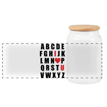 Conception pour la Saint-Valentin – Amour Cadeau Romantique - Boîte à biscuits avec couvercle en bois - blanc - Devant