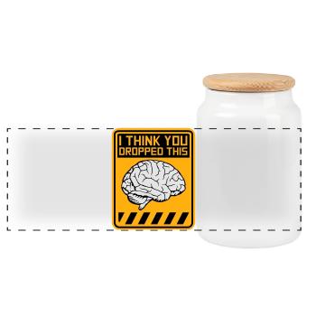 Je crois que tu as laissé tomber ton humour sarcastique, c’est le cerveau - Boîte à biscuits avec couvercle en bois - blanc - Devant
