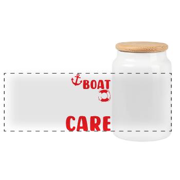 Boat Hair Don’t Care - Panorama Keksdose mit Holzdeckel - Weiß - Vorne